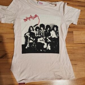 RARE New York Dolls Tshirt light pink S